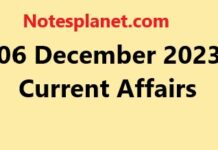 06 December 2023 Current Affairs 06 December 2023 Current Affairs