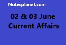 02 & 03 June Current Affairs 02 & 03 June Current Affairs