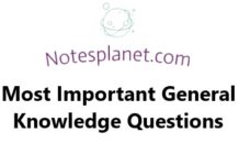 Most Important General Knowledge Questions Most Important General Knowledge Questions