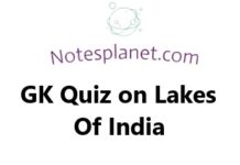 GK Quiz on Lakes Of India GK Quiz on Lakes Of India