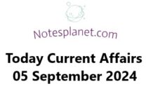 Today Current Affairs 05 September 2024 Today Current Affairs 05 September 2024