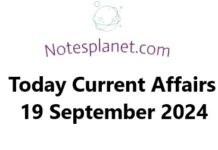 Today Current Affairs 19 September 2024 Today Current Affairs 19 September 2024