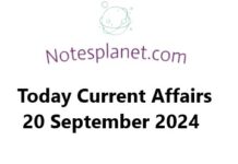Today Current Affairs 20 September 2024 Today Current Affairs 20 September 2024