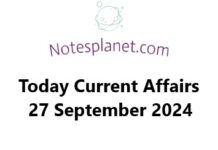 Today Current Affairs 27 September 2024 Today Current Affairs 27 September 2024