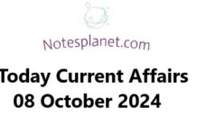 Today Current Affairs 08 October 2024 Today Current Affairs 08 October 2024