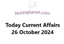 Today Current Affairs 26 October 2024 Today Current Affairs 26 October 2024