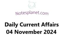 Daily Current Affairs 04 November 2024 Daily Current Affairs 04 November 2024