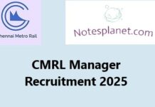 CMRL Manager Recruitment 2025 CMRL Manager Recruitment 2025