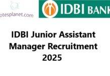 IDBI JAM Recruitment 2025 IDBI Junior Assistant Manager Recruitment 2025