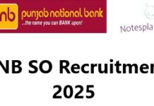 PNB SO Recruitment 2025 PNB SO Recruitment 2025