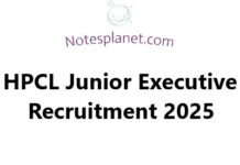HPCL Junior Executive Recruitment 2025 HPCL Junior Executive Recruitment 2025