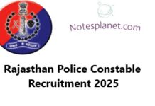 Rajasthan Police Constable Recruitment 2025 Rajasthan Police Constable Recruitment 2025