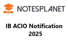 IB ACIO Notification 2025 IB ACIO Notification 2025