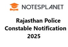 Rajasthan Police Constable Notification 2025 Rajasthan Police Constable Notification 2025